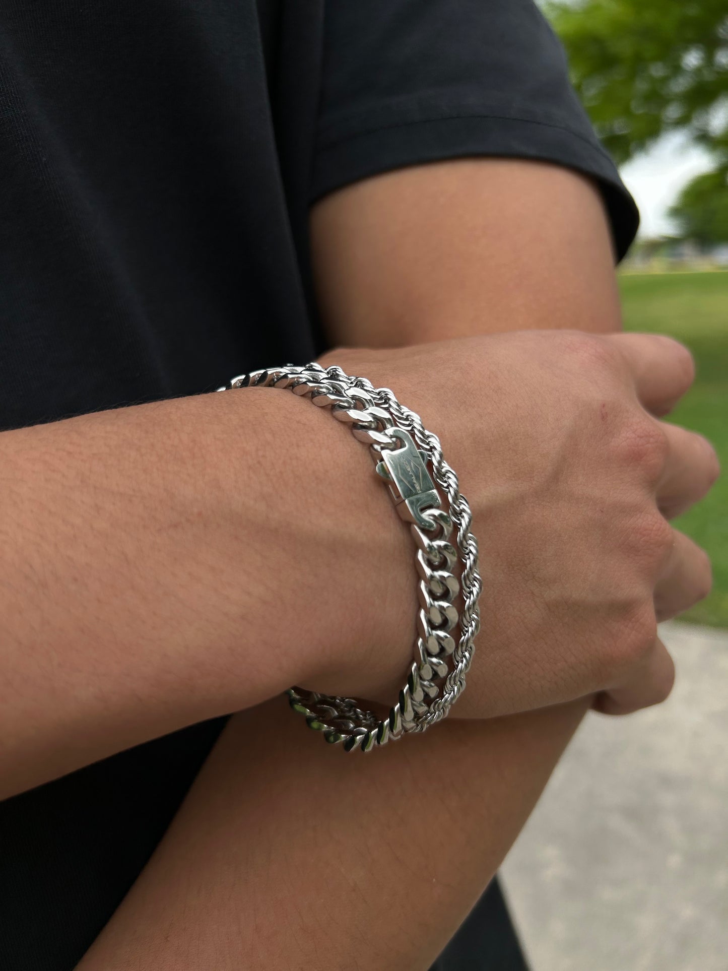 Cuban & Rope Bracelet Stack - Signature Set