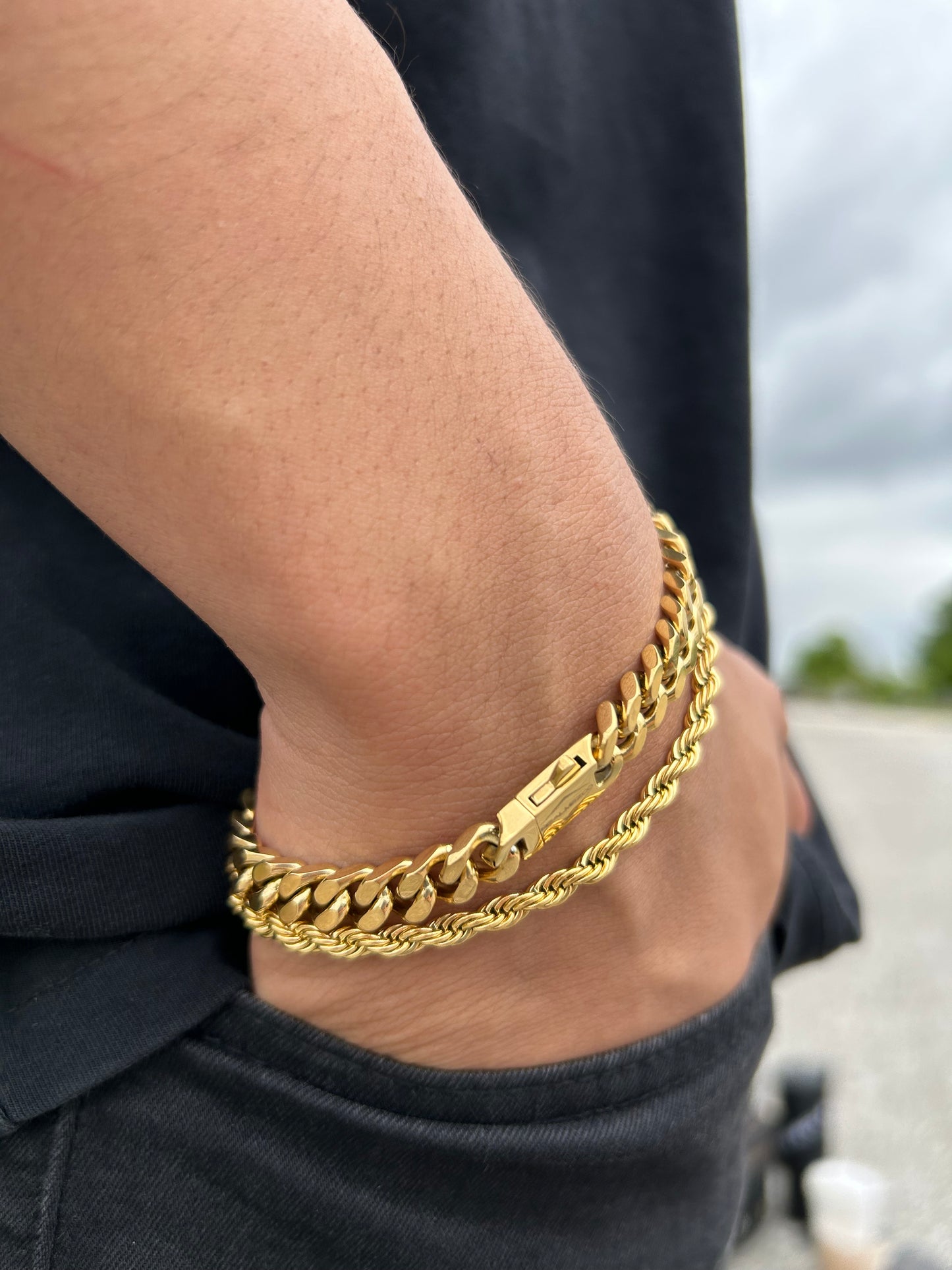 Cuban & Rope Bracelet Stack - Signature Set