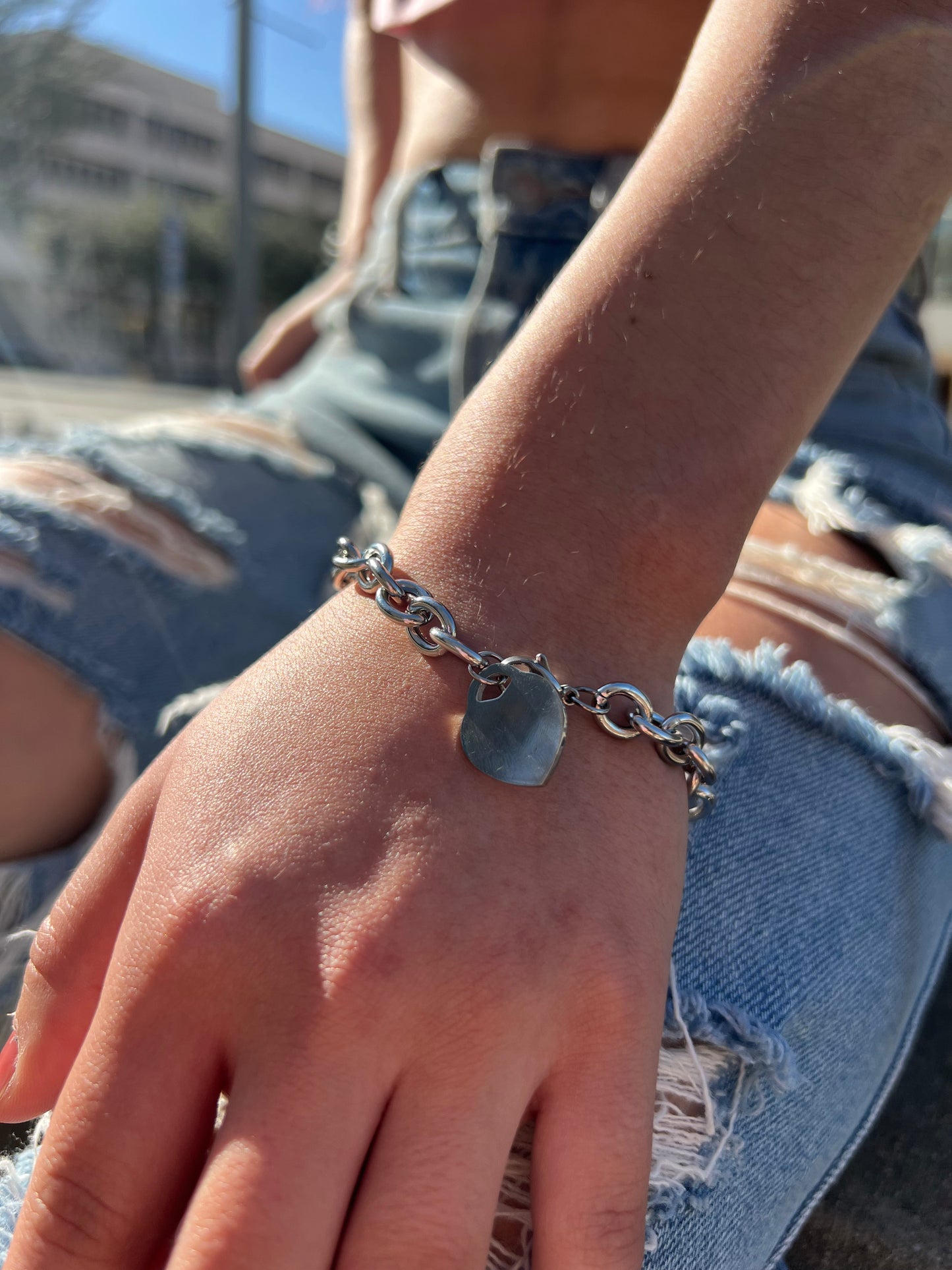 Chain Charm Link - Simple Lock For Her